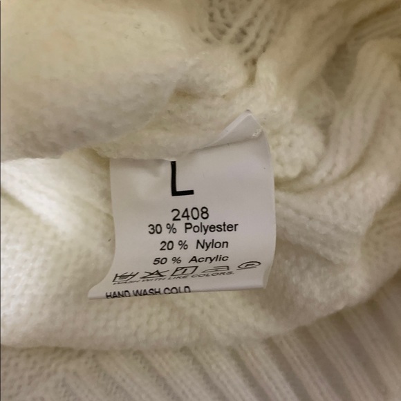 White Cable Knit Women's Sweater - Picture 2 of 3